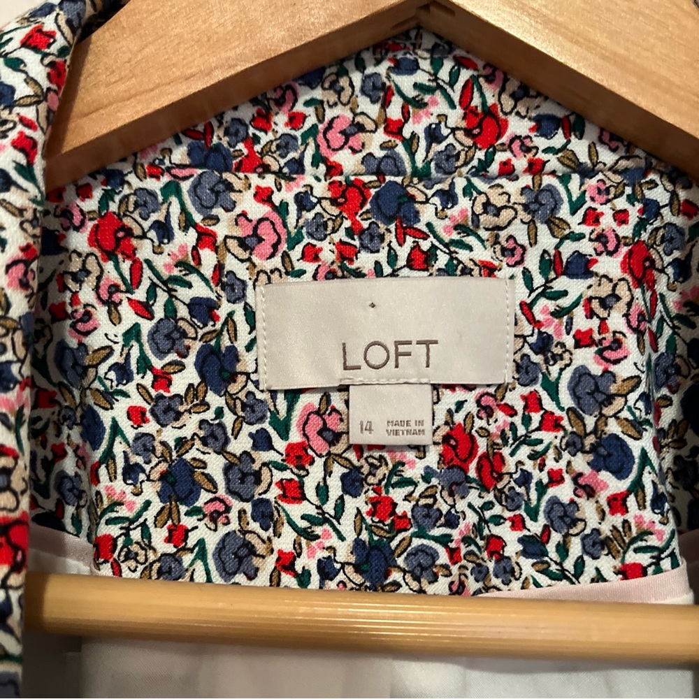 Loft Multicolor Patterned Blazer - image 4